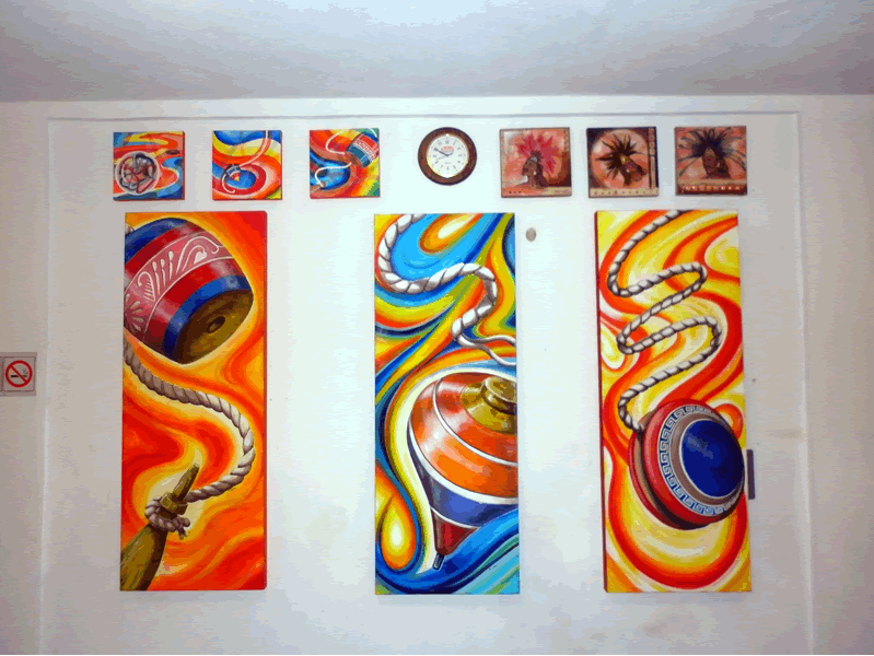 Trompos serie - acryl op canvas